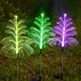 Solar Christmas Tree Lights – 7-Color RGB Fiber Optic Garden Stake
