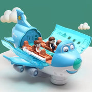 Colorful LED Bump & Go Airplane Toy for Kids
