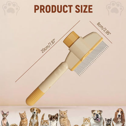 Self-Cleaning Pet Flea Comb & Grooming Brush+