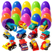 Easter Eggs Filled With Pullback Construction Vehicles, Cute Animals, Dinosaurs, Jewelry pieces and Bunnies