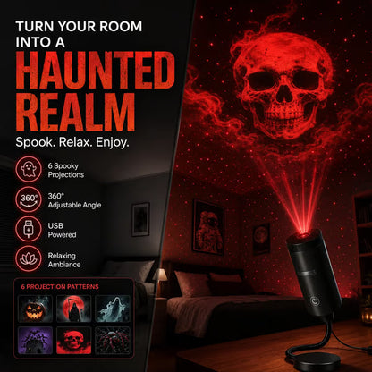 👻 HOT SALE 50% OFF👻Plug-&-Play Halloween HD Star Projector, Spooky Night Light for Room Party Decor