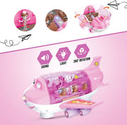 Colorful LED Bump & Go Airplane Toy for Kids