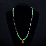 ✨ Money Attraction Necklace With GreenAventurine & Tiger Eye Pendant Healing Crystal Stone
