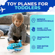 Colorful LED Bump & Go Airplane Toy for Kids