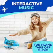 Colorful LED Bump & Go Airplane Toy for Kids