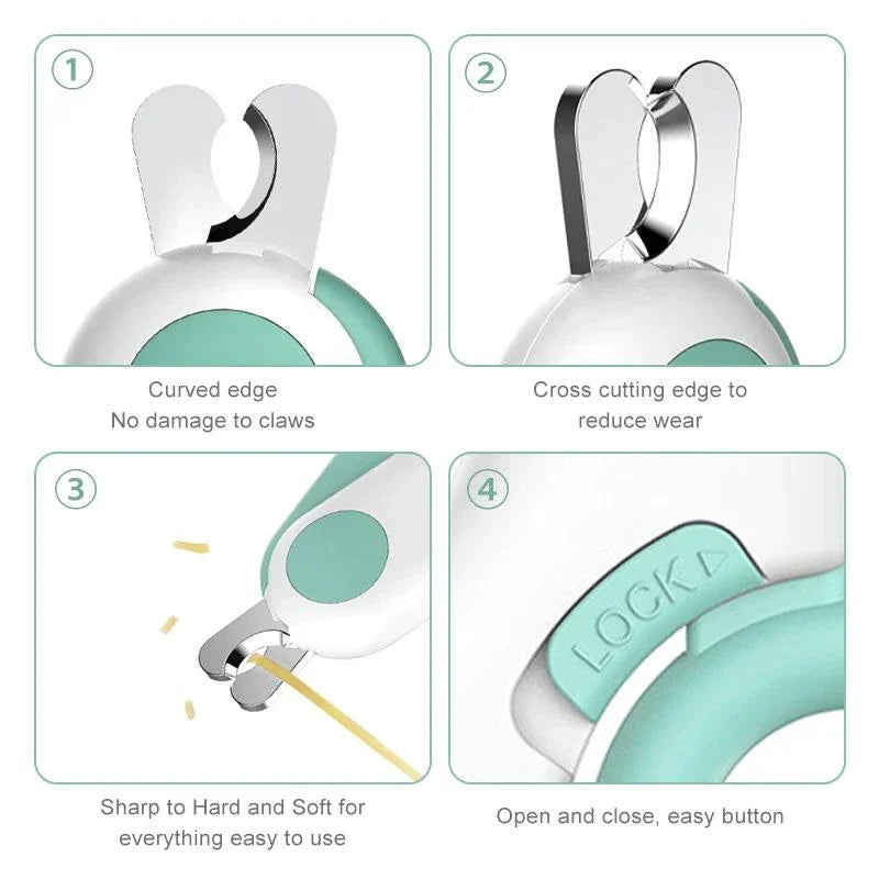 LED Pet Nail Clipper with Safety Lock