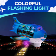 Colorful LED Bump & Go Airplane Toy for Kids