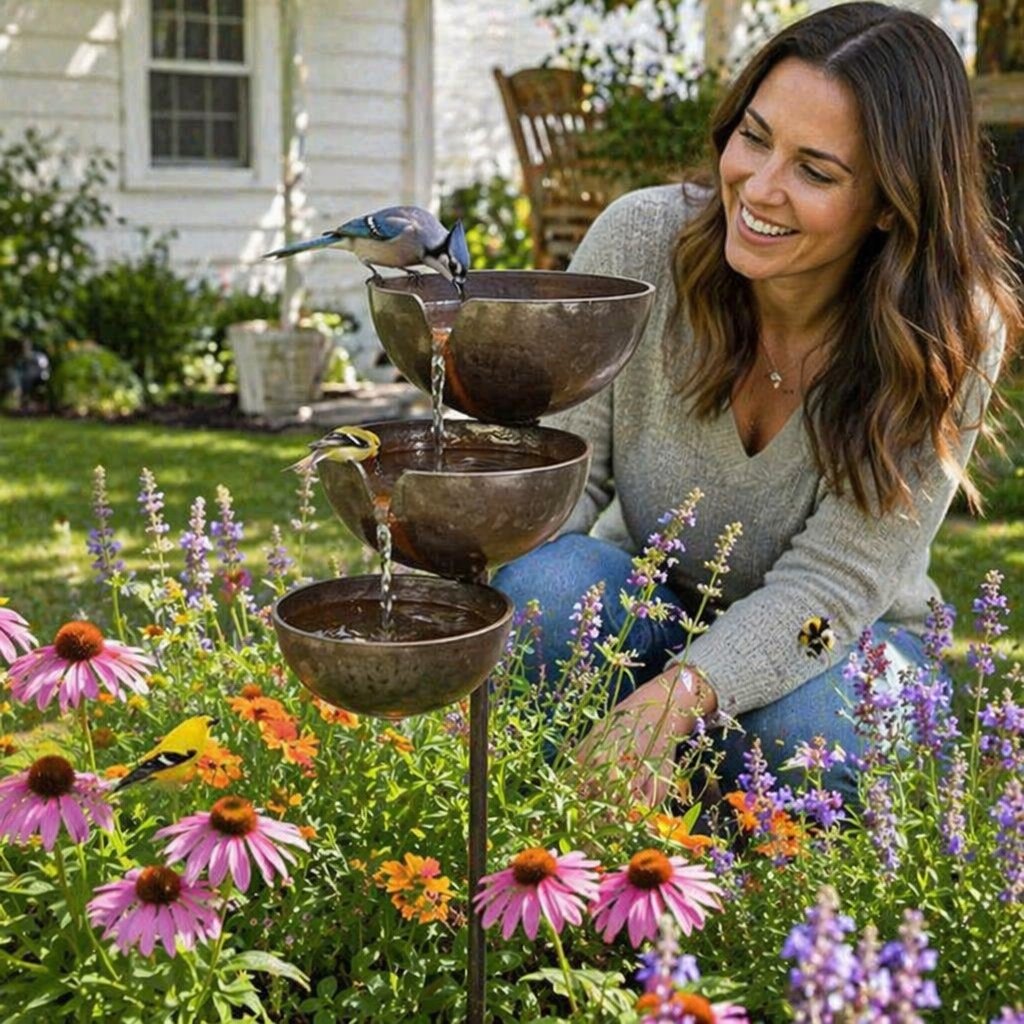🔥Hot Sale 49% OFF🔥Bring Life Back To Your Garden – Peaceful Cascading Rain Catcher Bird Bath For Welcoming Garden Wildlife🌿🐦