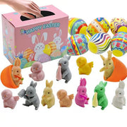 Easter Eggs Filled With Pullback Construction Vehicles, Cute Animals, Dinosaurs, Jewelry pieces and Bunnies