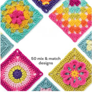 50 Crochet Granny Square Pattern Cards