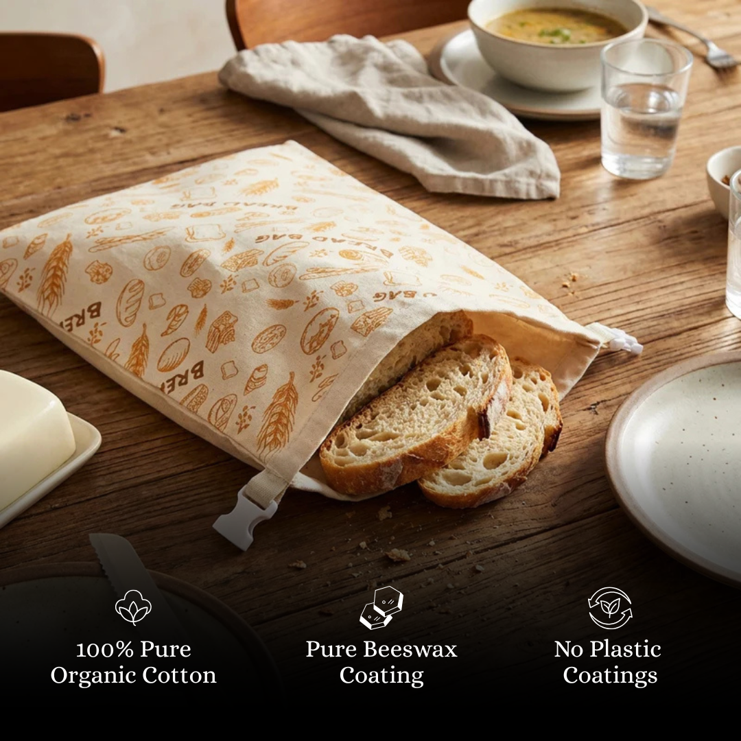 Premium 100% Cotton-Beeswax Bread Bags