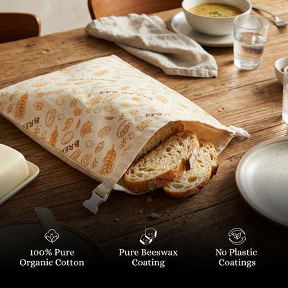Premium 100% Cotton-Beeswax Bread Bags