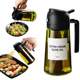 2-in-1 Glass Oil Sprayer & Dispenser – Spray or Pour, Zero Mess, Total Control