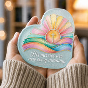 Christian Sea Glass Heart Memorial Keepsake – “His Mercies Are New Every Morning”
