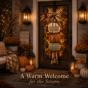 🏡FREE SHIPPING 50% OFF🎃Lighted Stacked Pumpkin Fall Door Decor with 3 Seasonal Plaques