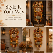 🏡FREE SHIPPING 50% OFF🎃Lighted Stacked Pumpkin Fall Door Decor with 3 Seasonal Plaques