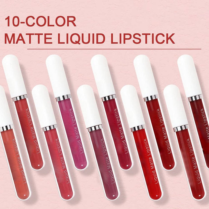 💝10Pcs Matte Waterproof  Long Lasting Lip Gloss