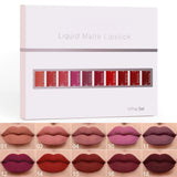 💝10Pcs Matte Waterproof  Long Lasting Lip Gloss