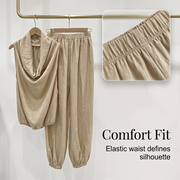 👗 50% OFF NOW! ✨ CHIC DRAPED HALTER NECK JUMPSUIT – Breathable wide-leg. elegant drape & day-to-night versatility – Effortless style for any occasion 🌙