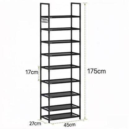 🎉 LIMITED TIME 50% OFF! 👟 10-Tier Vertical Shoe Rack Organizer – Space-Saving Design, Large Capacity & Bonus Side Hooks 🏠