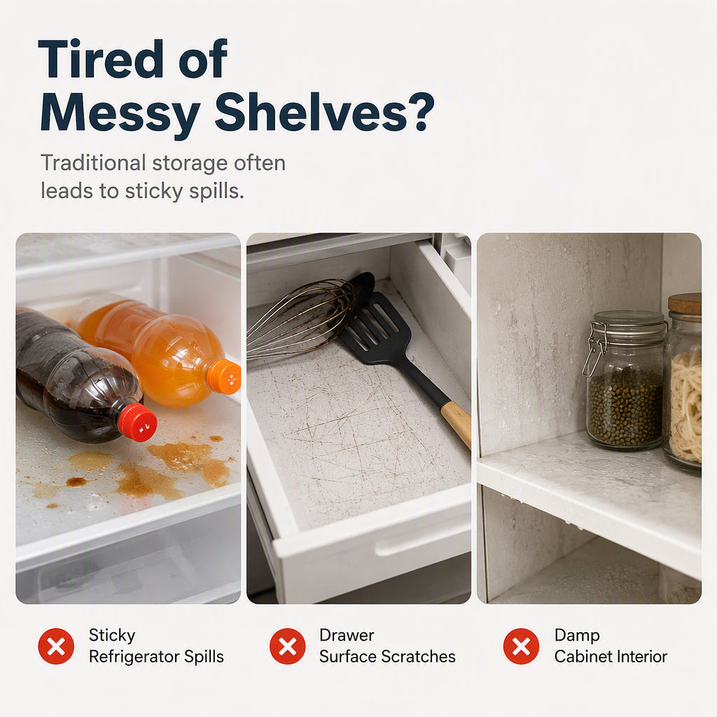 🧊🛡️ Waterproof Fridge Shelf Liners – Non-slip, easy-clean & food-safe – Keeps fridge shelves fresh & organized ✨