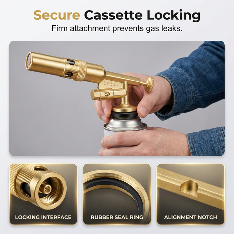 🍖🔥Portable Butane Torch with Adjustable Burner & Safety Lock⚡