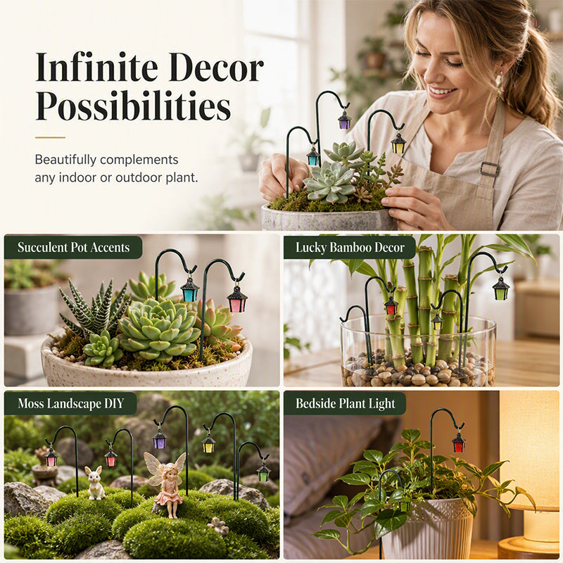 🏮Retro Lantern Plant Stakes – 7-Color Glow-in-the-Dark Garden Decor🌈