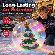 Inflatable Christmas Ball with Colorful LED Lights