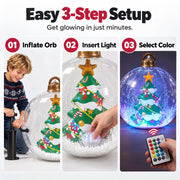 Inflatable Christmas Ball with Colorful LED Lights