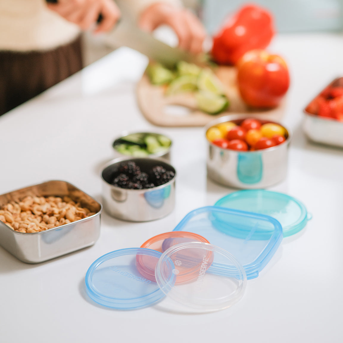Round Stainless Steel Nesting Food Containers, Set of 3