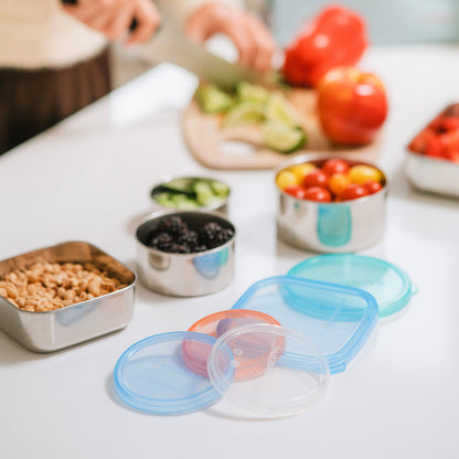 Round Stainless Steel Nesting Food Containers, Set of 3